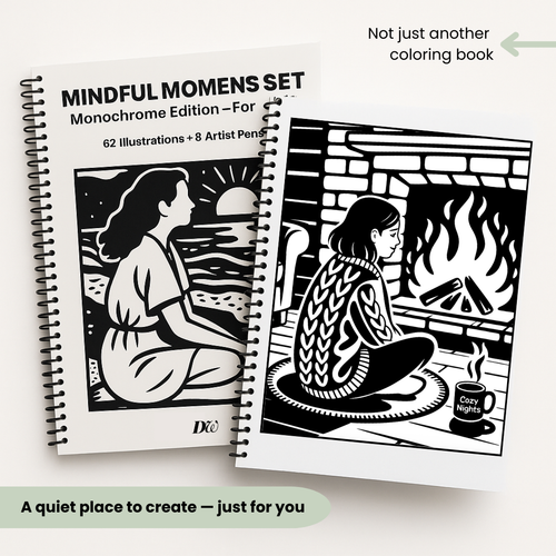 Mindful Moments – Monochrome Coloring Book for Calm & Clarity