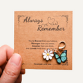 Always Remember – Butterfly & Daisy Keychain