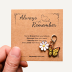 Always Remember – Butterfly & Daisy Keychain