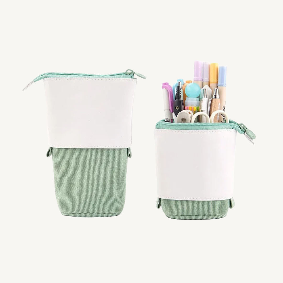 Corduroy Standing Pencil Case – Minimal Desk Organizer