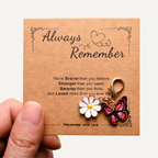 Always Remember – Butterfly & Daisy Keychain