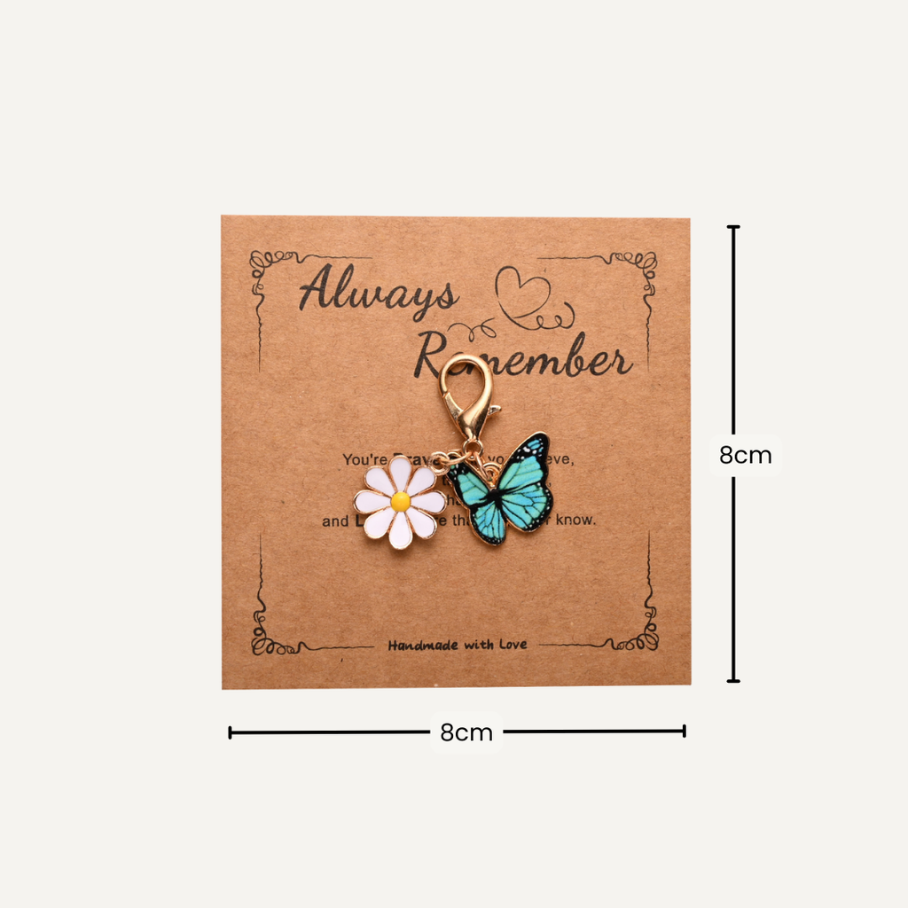 Always Remember – Butterfly & Daisy Keychain