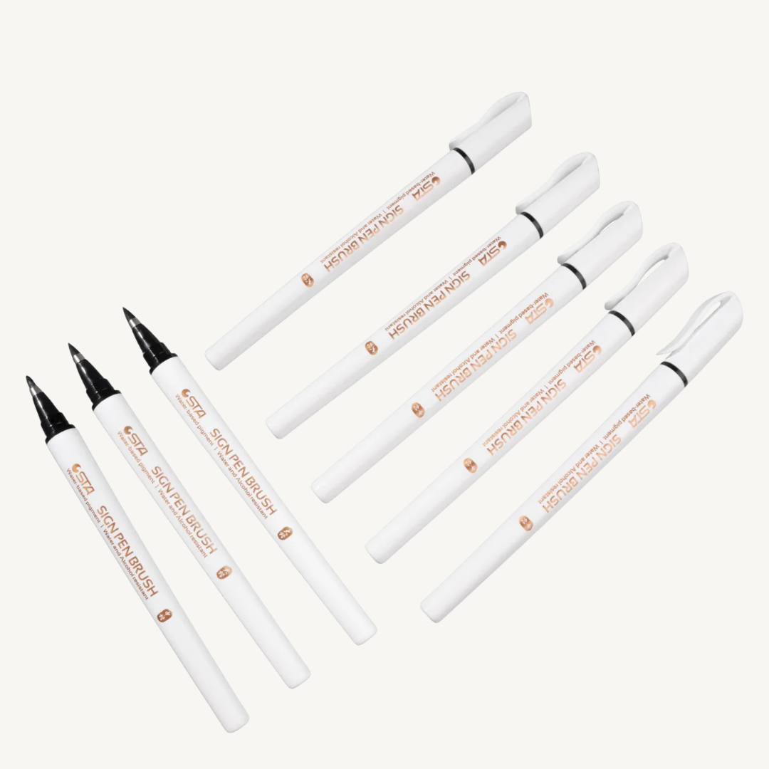 Artist 8-Pack Coloring Pens — Fine, Medium & Broad Tips