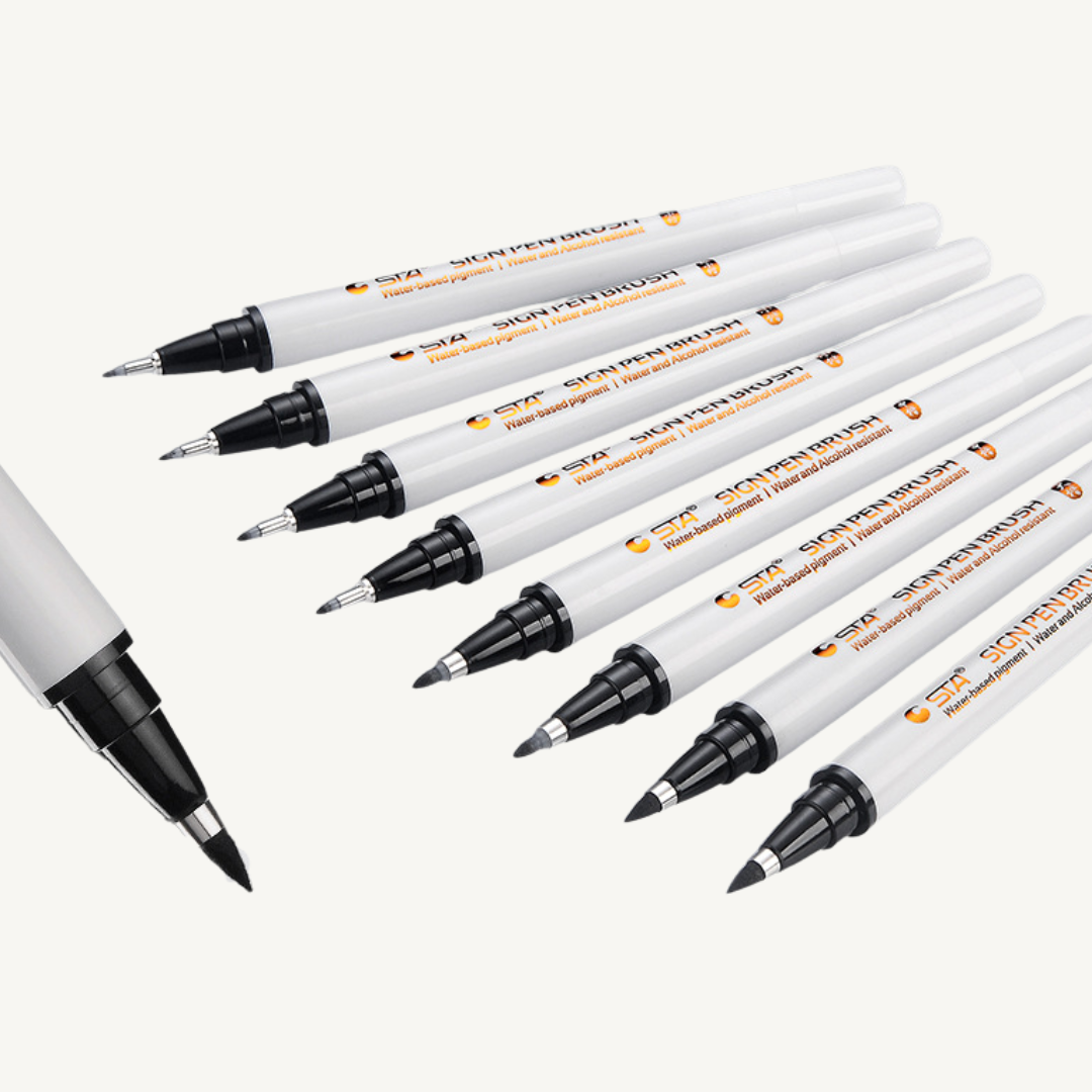 Artist 8-Pack Coloring Pens — Fine, Medium & Broad Tips