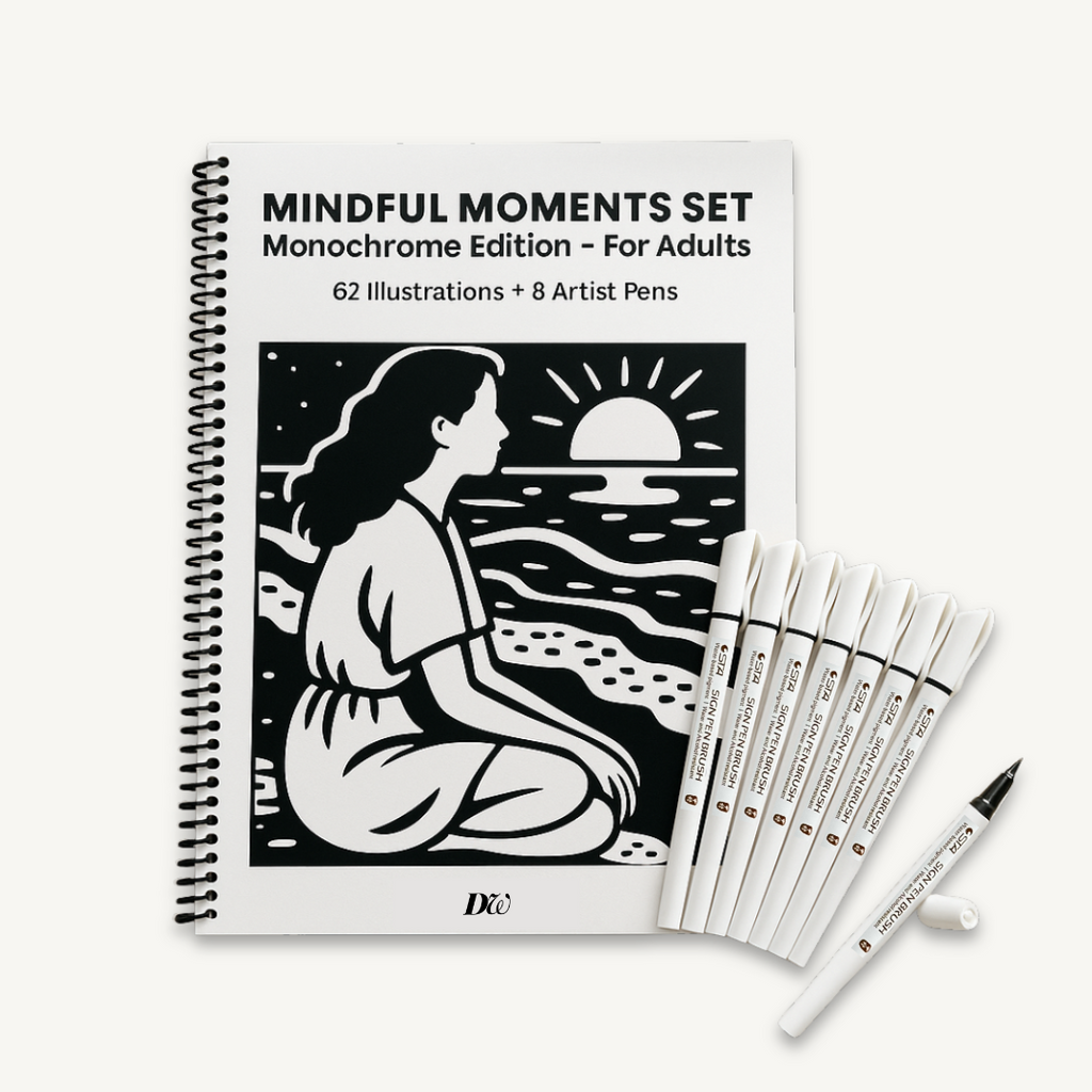 Mindful Moments – Monochrome Coloring Book for Calm & Clarity